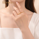 Chinese jewelry gold ring women's pure gold ring ancient method glossy gold ring for girlfriend and wife Valentine's Day birthday gift glossy 12 rings about 0.3 grams (single)