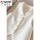 Holzspecker (Tucano) Neues französisches Licht Luxusstil Polo Kragen weiße Weste Jacke für Frauen Design Nische Sommer Chic ärmellose Top White M.