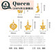 QIWN gold pendant women's gold small waist star moon love six-pointed star beaded bracelet earrings DIY small waist - without chain, about 0.40g