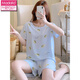 Victoria's style large-size cotton silk suit for women's summer thin shorts shorts cotton silk pajamas can be worn outside home clothes new secret HDX double short-TT5012-women M (80~105Jin[Jin equals 0.5 kg])
