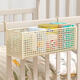 
Sanqihu baby crib bedside storage rack bedside storage hanging basket baby diapers side diapers fence storage basket hanging bags heightened and thickened cream medium size for 4 tie