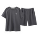 
SEPTWOLVES short sleeves cotton pajamas men's Korean style loose simple casual young and middle-aged home clothes can be worn outside summer OMM-13601 L men