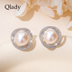 Qlady freshwater pearl ear clip women's pierced earrings 2025 new temperament high-end light luxury earrings birthday gift