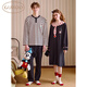 Gukoo Couple Pajamas Spring and Autumn Women's New Nightgown Disney Cotton Men's Home Clothes Set Can Be Weared Outside C Black Couple Home Clothes S Women