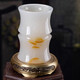 Jade Jade Bisqueo de gran tamaño Ornamento Estudio de la oficina Decoración de la oficina Regalo de estilo chino para hombres Regalos de promoción Botella de bambú Presente con base de latón-B12807