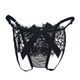 49 yuan 3 pairs of French bow hollow sexy underwear women's lace transparent quick-drying thong seamless briefs black