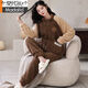 Les pyjamas de marque modale pour les femmes en automne et en velours de corail d'hiver plus en velours épaissis peuvent être portés avec des vêtements de flanelle à glissière de grande taille 9715 Jacquard Velvet M [80-100jin recommandés [Jin équivaut à 0,5 kg]]]