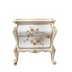 Dingbai French Palace Massive Holz Nachttisch Villa Großer Flachniveau Master-Bett Lounge Locker European Handgeschnitzte Nachttisch Off-White-Nachttisch [670*450*695 mm]