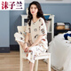 Mo Zilan New Pyjamas für Frauen im Sommer Kurzarm Kurzschläfe geschnittene Hosen loser koreanischer Stil dünne süße frische Heimkleidung Frauen zweiteiliger Set 7029# 3xl 155-180jin [Jin gleich 0,5 kg]