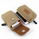 Shantou Lincun canvas mobile phone bag men's mobile phone bag wear belt mobile phone case horizontal and vertical wear-resistant sports waist hanging construction site work waist bag khaki color with carabiner