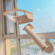 Window suction cup cat hammock space capsule solid wood cat climbing frame glass window bay window no punching wall type cat jumping platform foldable drag bed