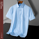 Vicutu Offizieller Flaggschiff-Laden Sommer Herren kurzärmeliges Hemdgeschäft Casual White Shirt Vielseitige Pendelpendel-DX6629 39 Code Empfohlenes Gewicht 120-130jin [Jin entspricht 0,5 kg]