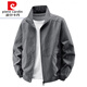 Pierre cardin 2025 new spring and autumn stand-up collar jacket for men thin jacket for men casual spring and autumn waterproof thin style knitted 9928 hooded-khaki M