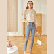 Olrain Aurel Chiffon Top Shirt Women's Autumn Wear Sweet French Temperament Chic Lace Shirt Apricot M