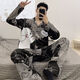 MU Fengqing Pyjama masculin Pantalon à manches longues Spring and Automne mince Étudiant dessin animé adolescent pour hommes de grande taille des vêtements de grande taille 9902 hommes M Standard (High 165100jin [Jin est égal à 0,5 kg]))