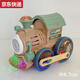 Blaue Farbe Er Kinder Handschubblasenmaschine Zug automatisch Musik hellblasen Blasen Outdoor Kinder Walking Spielzeug Geschenke Ins Hand Push Bubble Train