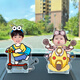 Litian Custom Car Netter Kopf zitternde Ornamente kreative Windmühlen-Innenzubehör Baby Paar Familie drei Fotos schütteln Musik Solarzelle Dual-Use Single Person 691