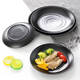 Yusen Imelamine tableware plate commercial catering snack plate barbecue hot pot side dishes cold dishes fried rice black plate plastic plate ljp1098 half box 36 pieces