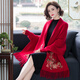 乌拓带披肩喜婆婆服装刺绣妈妈配旗袍外搭斗篷婚宴礼服袖秋冬保暖外披 16886灰色