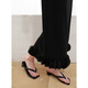 Three Color 2025 Summer New Elegant Skirt Organya Spliced Lace Straight Skirt Slit Long Skirt M Classic Black M