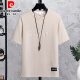 Pierre Cardin Herren Kurzärärmelte T-Shirt Modetrend Ins Casual Summer Simple Teenager Schwere halbärmelige T-Shirt-Runde Kragen Kleidung H829 Weiß L.