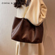 CinvaiKrose small c/k tote bag for women 2025 new large capacity bag for women shoulder bag feeling commuter bag for work brown Brown [Mother's Day gift practical + mother