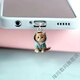 Dolma 2025 cat mobile phone dustproof plug type-c Apple Android Huawei Type-c universal pendant pendant 1 cat milk tea-acrylic Apple 15-16 interface