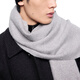 ERDOS early autumn velvet skin-friendly, comfortable, light velvet, thick, warm men's scarf, light jade green 180cmX45cm