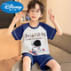 Disney Children's Pyjamas Summer Nouveau garçons à manches courtes Coton Coton Coton mince garçon de taille moyenne Costume à domicile climatisé pour enfants K double 6630 # Cat domestique bleu jaune 170 taille 10 Hauteur recommandée [100-110cm]