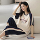 UKUHPK cotton pajamas for women in summer short-sleeved cropped pants sports style loose and casual can be worn outside spring home clothing suit T-9856 (short suit) M (80-100Jin [Jin equals 0.5 kg])