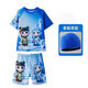 2025 New Nezha Demon Boy Naohai Cartoon Children's Swimsuit Boys Split Quick-Drying Sunscreen Swimsuit Set Trendy 8996 Blue Three-piece Set Pair 100