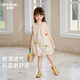 
Ohm Bear Girls 2025 Summer New Sleeveless Love Dress Little Girl Baby Children's Summer Clothes Princess Skirt Beige 90 CM