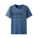 Papá use camiseta de cuello redondo de manga corta de verano para personas de mediana edad y ancianos de seda de seda de seda fría para hombres de mediana edad ropa de verano casual 691 azul marino una talla 165/s (recomendado 110 jin [Jin iguala 0.5 kg] o menos)