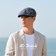 Mr Duck High-End-Baseball-Mütze, modische altmodische Leinen Duckbill Cap, handgefertigter altmodischer Hut, Nationalstil-Hut, gefärbte Blue Presbyterian XL (61-62 cm)
