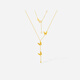 Saturday blessing yellow 18K gold butterfly necklace birthday gift for girlfriend C0616296 40+5cm
