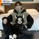 
Modal men's pajamas men's coral velvet winter student cartoon loose winter flannel thickened plush home clothing set *ZS*9904 [Double-sided plush set] M small (75-95Jin [Jin equals 0.5 kg])