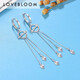 Blooming Love Platinum Earrings Women's Long Tassel Earrings pt950 Platinum Ear Wire Authentic Platinum Fashion Car Flower Style Earrings Customized Engraving Contact Customer Service Single Shot Not Delivered