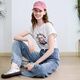 Baitu Betu Frauenkleidung 2025 Sommer neuer Denim-Hose mit Weitbein Hose Schwere Wasserwaschwasser Weitbreite Hose 2507T46 Denim Color xs