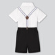 Goku Children's Suit Set Boys Handsome petit garçon Flower Girl Host Host Performance Performance Robe Shorts noirs + chemise blanche + nœud papillon noir + sangle 120 Poids recommandé 37-43 Jin [Jin est égal à 0,5 kg]