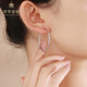 Cuihua pt950 sparkling platinum earrings, simple and versatile earrings for women, a birthday gift for your girlfriend and wife, a pair of platinum earrings, about 2.2g