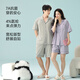 Pajama de pareja de siete colores para hombres y mujeres Summer algodón delgado 7a pantalones cortos de manga corta ropa de verano set de dos piezas para mujeres 5e5154-men 5e5155_ [algodón, 7a anti-Mites L (estilo de las mujeres)