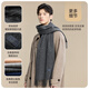 JIUMU 100% Cashmere Scarf Men's Autumn and Winter Men's Scarf Warm Scarf Boy's Birthday Christmas Gift Gift Box Dark Gray