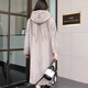 Winter Home Brand Fur 2025 New Imported Mink Coat Women's Full Mink Over Knee Long Hooded Mink Fur Jacket Silver Blue 2XL 140Jin[Jin equals 0.5 kg]-160Jin[Jin equals 0.5 kg]