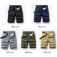 Jinggong tie belt shorts for summer men's preferred multi-pocket work loose straight five-point casual mid-trouser 17405 blue 28