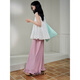 Broad color (kuose) pink black ear striped loose wide-leg pants for women 2025 summer new girl drooping casual pants trousers pink M /M