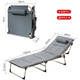 Shuangxinda Folding Bed, Recliner, Single Bed, Office Nap, Lunch Break Bed, Accompanying Bed, Camping Bed, 68cm Wide with Pad B-16