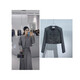 Uhfr Mall ENOS 2025 Spring Sittle Trait Chaqueta corta Mujeres 1047 Negro y Gris S 90-105Jin [Jin equivale a 0.5 kg]