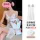 Plastic Meiting summer ice and snow silk sexy nightgown for women with breast pad pure sleeveless suspender skirt thin cool home skirt A11964 M women's style