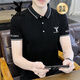 花花公子（PLAYBOY）短袖T恤男士2025年新款夏季新款青年简约潮流半袖翻领Polo衫衣服 K12801绿色 L