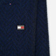 Tommy Hilfiger25 Neuer Herbst- und Winter Herringgräber Soft Pure Woll Metal Kleines Etikett Retro Quastenschal 13593 Marineblau DW6 Single Größe